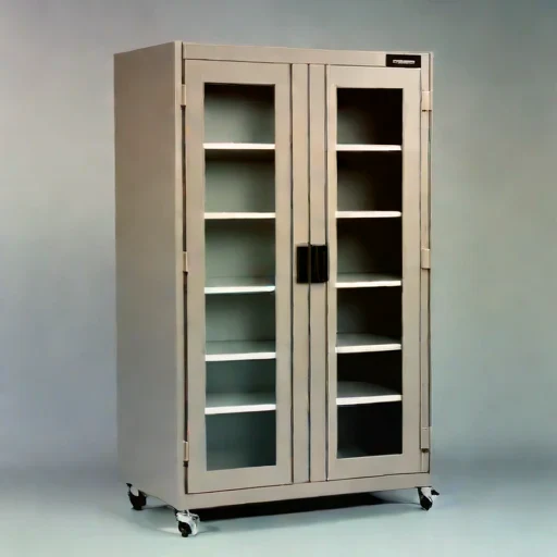 An actinic-shielded print cabinet, photographed against a plain background