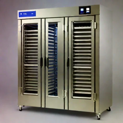An adiabatic-stage drying cabinet, photographed against a plain background