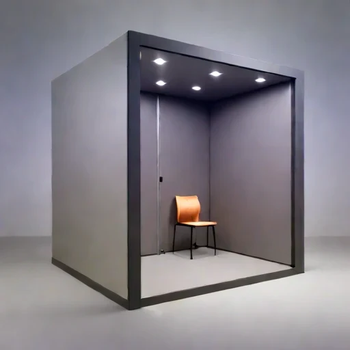 A compacted-loess speech room, photographed against a plain background