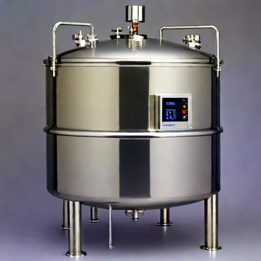 A diauxic-stage starter vat, photographed against a plain background