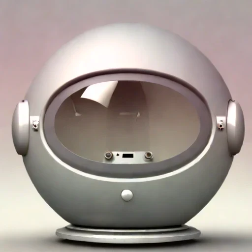 An estuarine-mud viewing capsule, photographed against a plain background