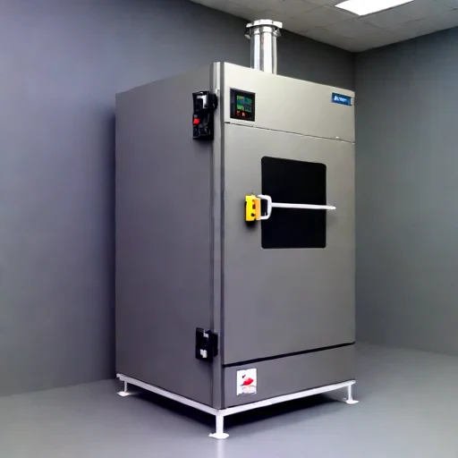 A eutectoid-stage hardening retort, photographed against a plain background