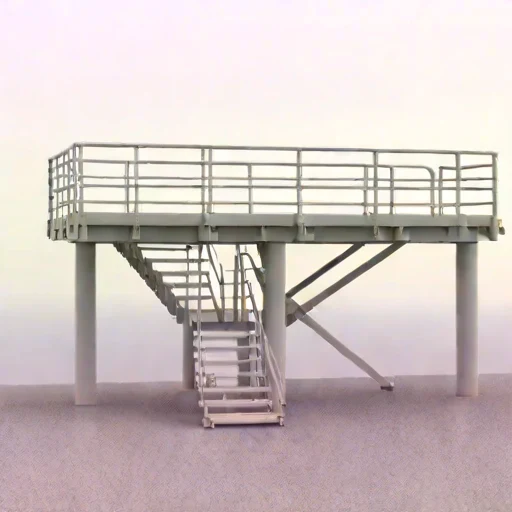 An inversion-layer viewing deck, photographed against a plain background