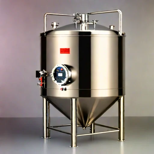 A methanogen-excluded mash vat, photographed against a plain background