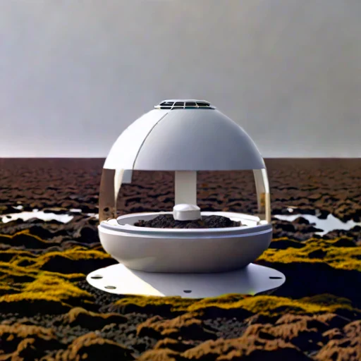 A peat-embedded bog station, photographed against a plain background