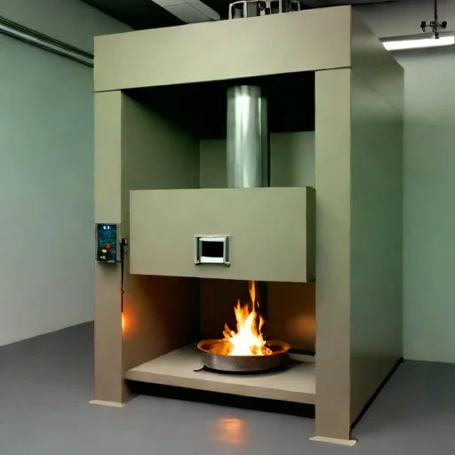 A peridotite-hearth smelting forge, photographed against a plain background