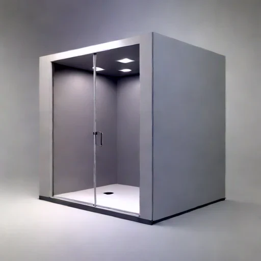A permafrost-isolated audition chamber, photographed against a plain background