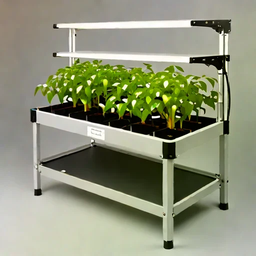 A podzol-profile seedling column, photographed against a plain background