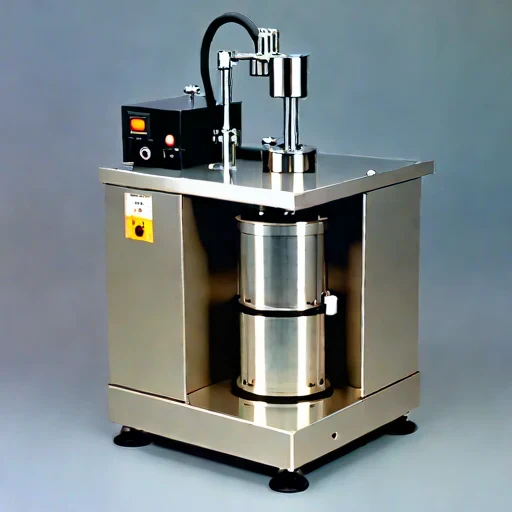 A poroelastic-core permeability rig, photographed against a plain background