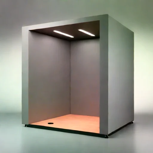 A quarter-wave trap studio, photographed against a plain background