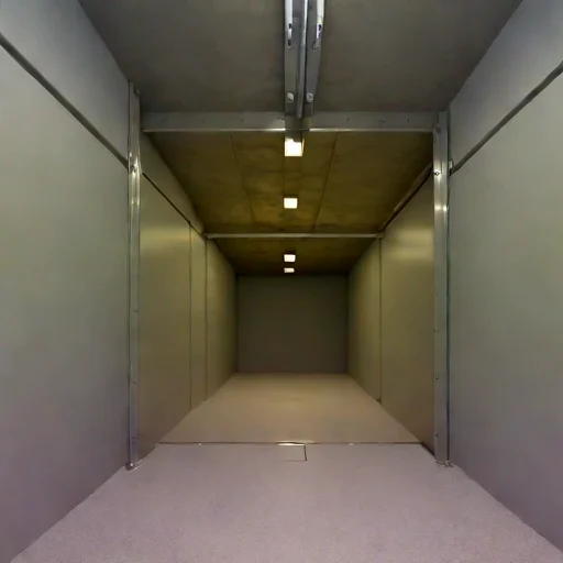 A ravelling-ground shoring bay, photographed against a plain background