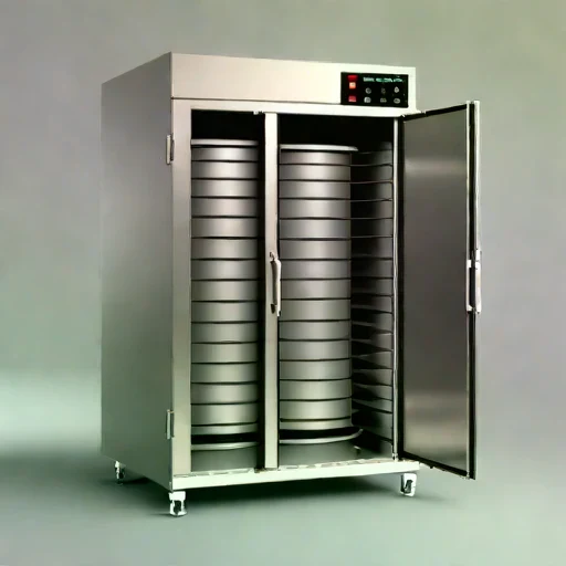 A serir-floor holding bin, photographed against a plain background