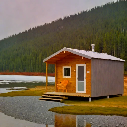 A tidal-bore watch hut, photographed against a plain background