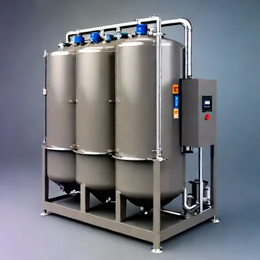A tufa-bed polishing tank, photographed against a plain background