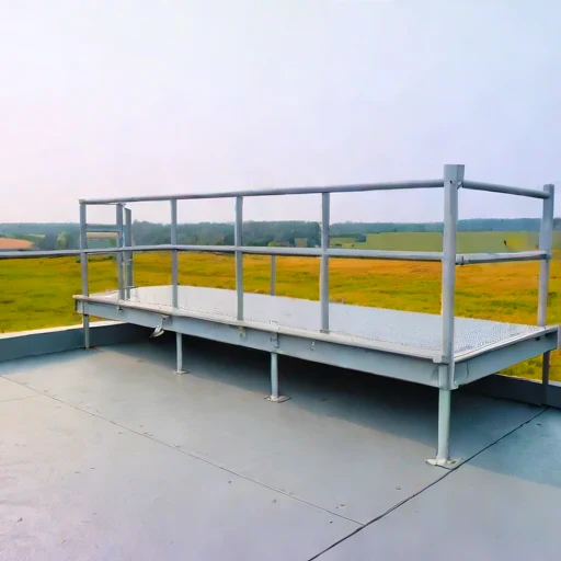 A yedoma-bluff survey deck, photographed against a plain background